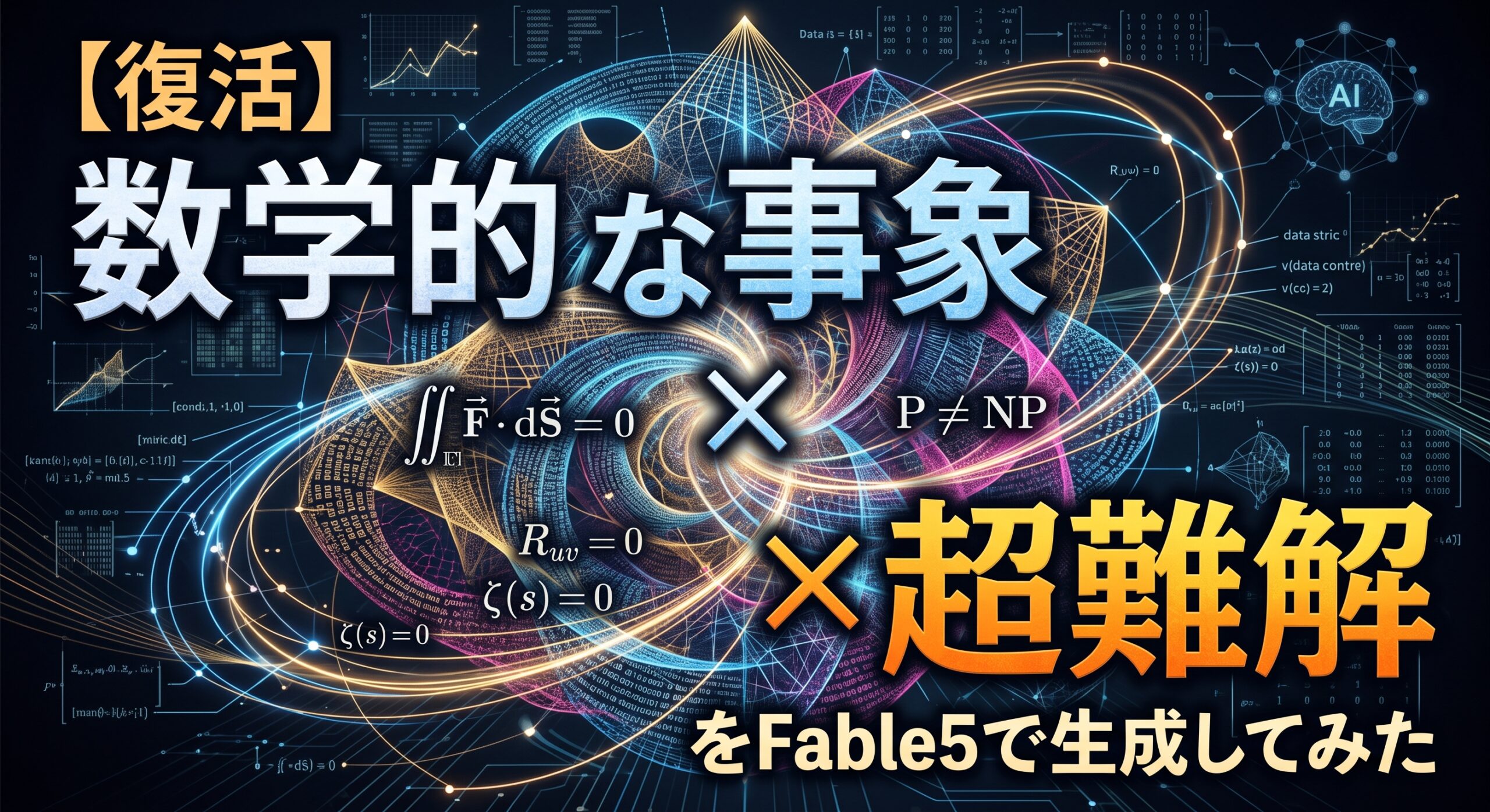 【復活】「数学的な事象」×「超難解」をFable5で生成してみた